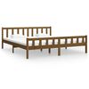 vidaXL sengeramme 200x200 cm massivt tr&aelig; gyldenbrun