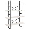 vidaXL bogreol med 4 hylder 100x30x140 cm massivt fyrretr&aelig; hvid