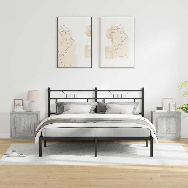 vidaXL Natskab 2 pcs Gr&aring; 44 x 34,5 x 45 cm Konstrueret tr&aelig;