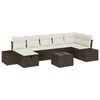 vidaXL Havesofa S&aelig;t med pude 8 pcs Brun polyrattan