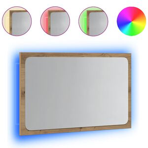 vidaXL badev&aelig;relsesspejl med LED-lys 60x8,5x38 cm kunsteg