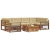 vidaXL Udend&oslash;rs sofagruppe med pude 8 pcs Naturlig og Beige