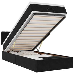 vidaXL osmannisk sengeramme med madras 100x200 cm fl&oslash;jl sort