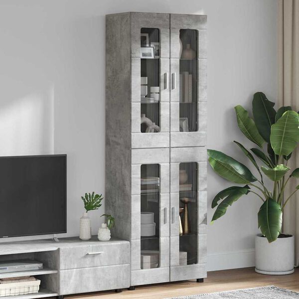 vidaXL Highboard FLORIN Beton Gr&aring; 60 x 35 x 182 cm Konstrueret tr&aelig;