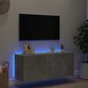 vidaXL v&aelig;gh&aelig;ngt tv-bord med LED-lys 100x35x41 cm betongr&aring;