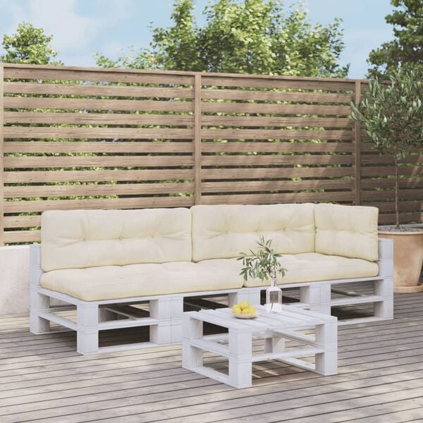 vidaXL pallehynder 5 stk. stof cremefarvet