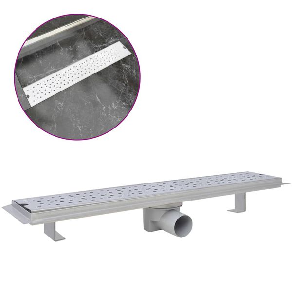 vidaXL line&aelig;rt bruseafl&oslash;b 630x140 mm rustfrit st&aring;l bobledesign