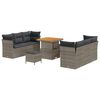 vidaXL Havesofa S&aelig;t 9 stk. Gr&aring; polyrattan