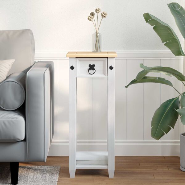 vidaXL Planteholder Hvid 30 x 30 x 73 cm Massiv fyrretr&aelig;