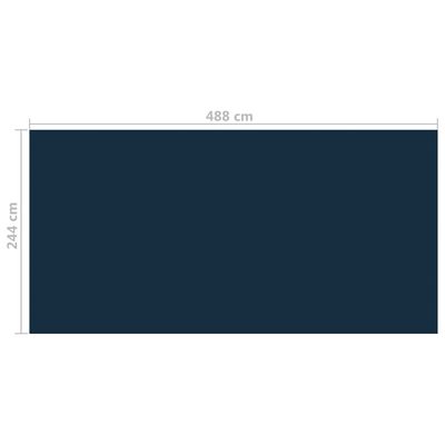 vidaXL flydende solopvarmet poolovertræk 488x244 cm PE sort og blå