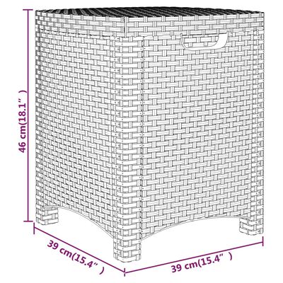 vidaXL opbevaringsboks til haven 39x39x46 cm polyrattan grafitgrå