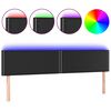 vidaXL sengegavl med LED-lys 180x5x78/88 cm kunstl&aelig;der sort