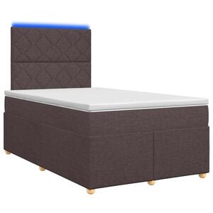 vidaXL Boxmadras med topmadras M&oslash;rk Brun 120 x 200 cm Stof