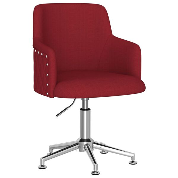 vidaXL drejelige spisebordsstole 2 stk. stof vinr&oslash;d