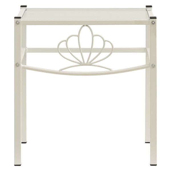 vidaXL sengeskabe 2 stk. metal og glas hvid og transparent