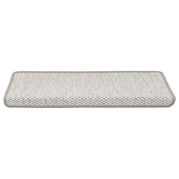vidaXL selvkl&aelig;bende trappem&aring;tter 15 stk. 65x21x4 cm sisal-look platina
