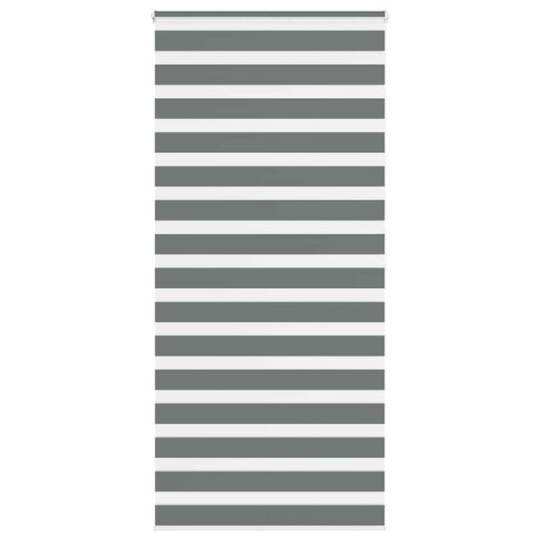 vidaXL zebragardin m&oslash;rkegr&aring; 95x200 cm stofbredde 90,9 cm polyester