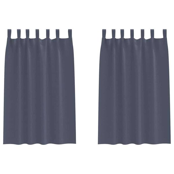 vidaXL M&oslash;rkl&aelig;gningsgardiner med ringe 2 pcs Antracit 175 x 140 cm