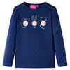 Lang&aelig;rmet T-shirt til b&oslash;rn str. 128 marinebl&aring;