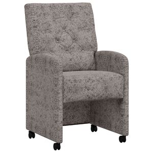 vidaXL Spisebordsstole med hjul 2 stk. Faux Suede L&aelig;der Lysegr&aring;