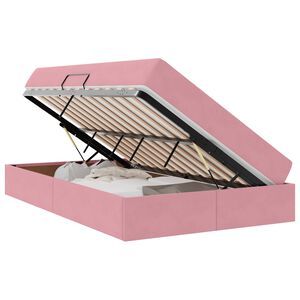 vidaXL Seng med opbevaring og madras Lyser&oslash;d 120 x 190 cm Fl&oslash;jl