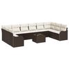vidaXL Havesofa S&aelig;t 11 stk. Brun og hvid polyrattan