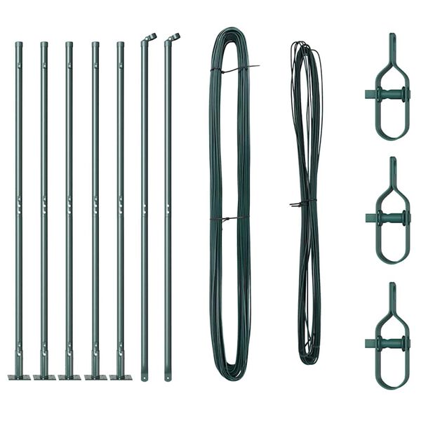 vidaXL Hegnsp&aelig;l 7 pcs Gr&oslash;n St&aring;l