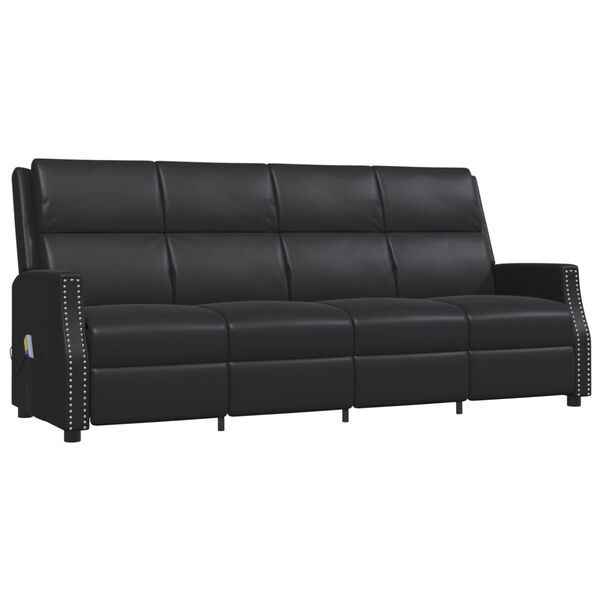 vidaXL 4-personers massagestol kunstlæder sort