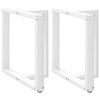 vidaXL spisebordsben T-formet 2 stk. hvid 80x35x(72-73) cm st&aring;l