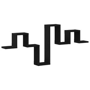 vidaXL V&aelig;ghylde V&aelig;gmonteret med opbevaring Sort eg 104,5 x 43 x 10 cm