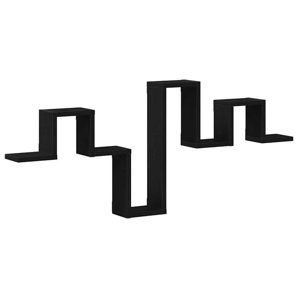 vidaXL V&aelig;ghylde V&aelig;gmonteret med opbevaring Sort eg 104,5 x 43 x 10 cm