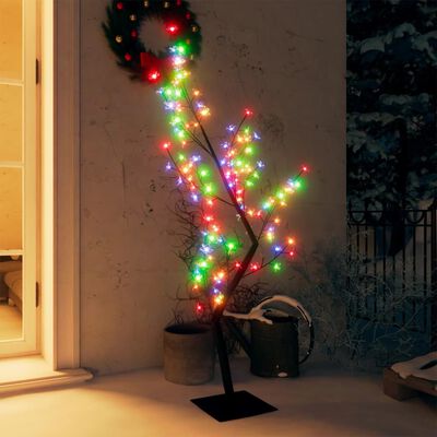 vidaXL juletræ 120 cm 128 LED'er kirsebærblomst farverigt lys