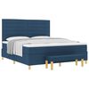 vidaXL Box spring seng med hovedg&aelig;rde Bl&aring; 200 x 180 cm Stof