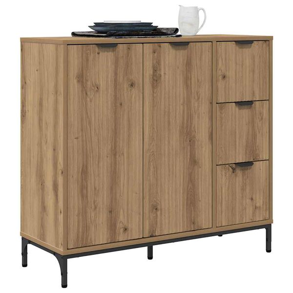 vidaXL Sideboard Artisan Egetr&aelig; 89,5 x 33 x 82 cm Konstrueret tr&aelig;