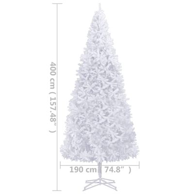 vidaXL kunstigt juletræ med lys 400 cm hvid