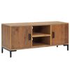 vidaXL tv-bord 110x35x48 cm massivt fyrretr&aelig; brun