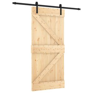 vidaXL Skyded&oslash;r 95 x 210 cm Massivt Fyrretr&aelig; (Ubehandlet)