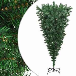 vidaXL omvendt kunstigt juletr&aelig; med fod 210 cm gr&oslash;n