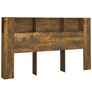 vidaXL sengegavl med opbevaring 180x18,5x104,5 cm r&oslash;get egetr&aelig;sfarve