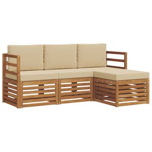 vidaXL Udend&oslash;rs sofagruppe 4 stk. Naturlig og Beige