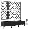 vidaXL Havekrukke med vanding og hjul 3 stk. Sort 120 x 40 x 132 cm PP