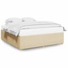 vidaXL sengeramme uden madras 200x200 cm stof cremefarvet