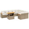 vidaXL sofas&aelig;t til haven 10 dele med hynder polyrattan beige