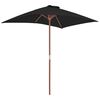 vidaXL haveparasol 150x200 cm træstang sort
