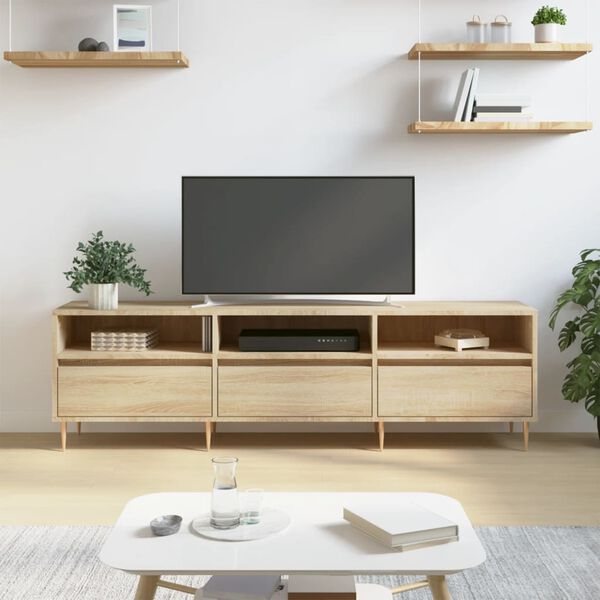 vidaXL tv-bord 150x30x44,5 cm konstrueret træ sonoma-eg