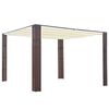 vidaXL pavillon med tag polyrattan 300x300x220 cm brun cremefarvet