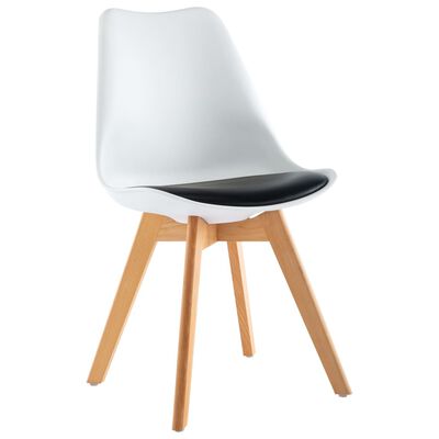 vidaXL spisebordsstole 2 stk. kunstlæder hvid og sort