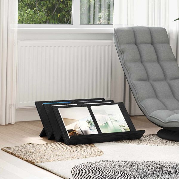 vidaXL Magasin Rack Sort eg 65 x 53 x 28,5 cm Konstrueret tr&aelig;