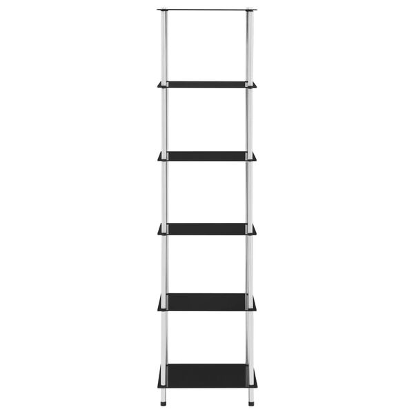 vidaXL reol 6 hylder 40x40x160 h&aelig;rdet glas sort