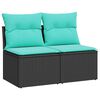 vidaXL sofas&aelig;t til haven 2 dele med hynder polyrattan akacietr&aelig; sort